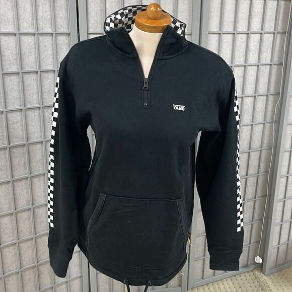 Vans Versa (Black/Checkerboard) Quarter Zip Pullover, Size Men’s Small - Picture 4 of 7